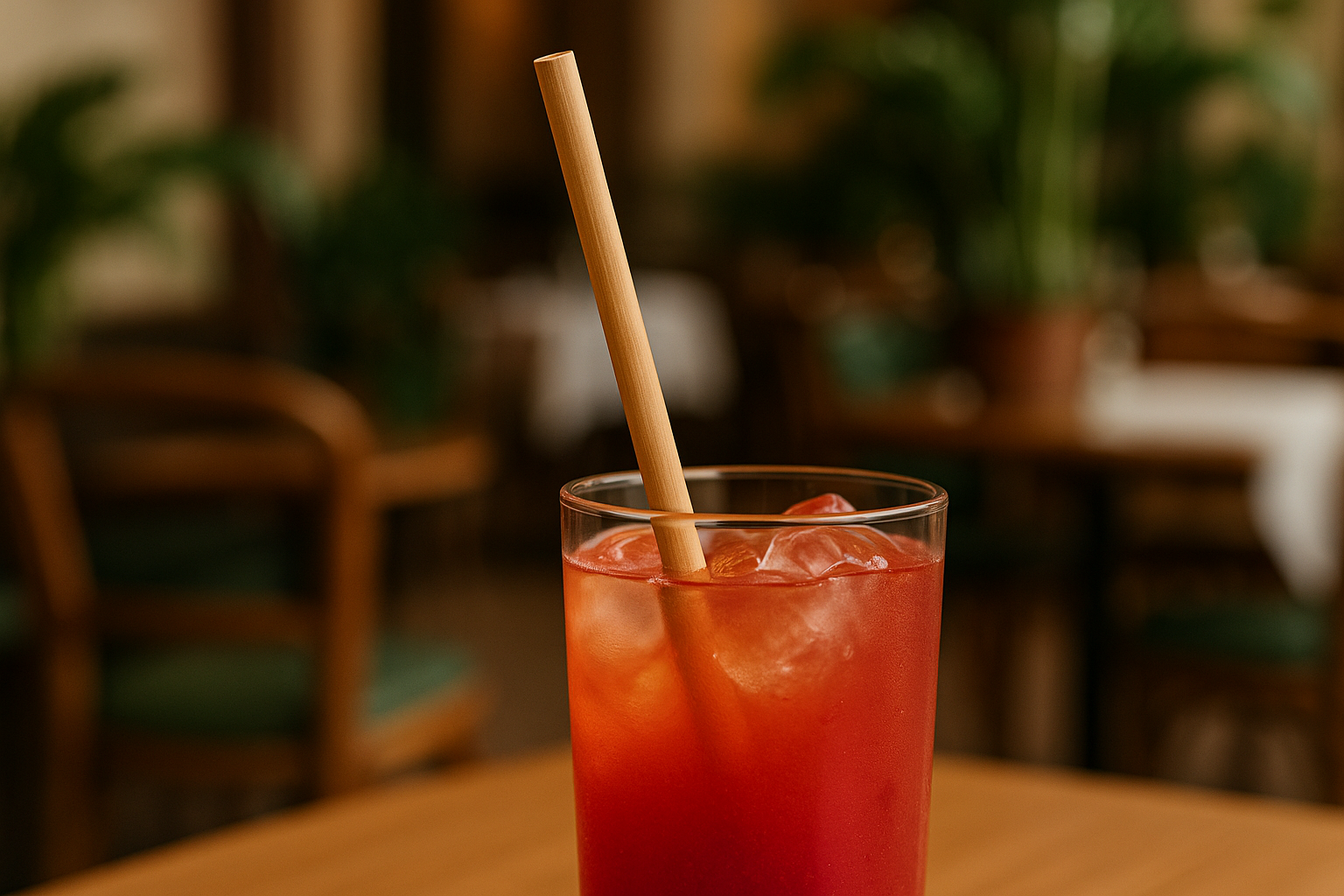 Pajita de bambú natural