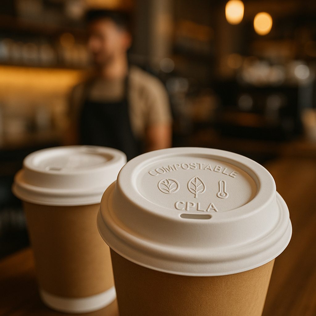 Tapa CPLA Compostable - Tapa resistente para bebidas calientes