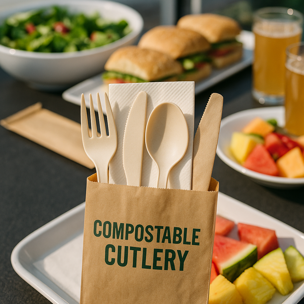 Set de cubiertos compostables