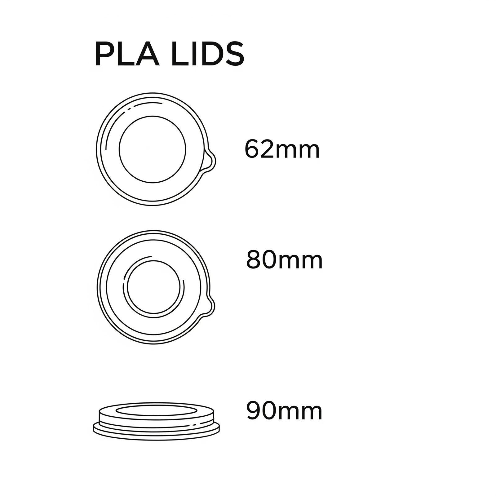 Tapas PLA biodegradables
